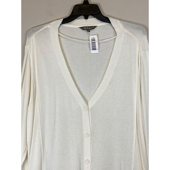 Ulla Popken Ivory Cardigan Sweater Women Plus Size 28/30 V Neck Button Front - Picture 4 of 13